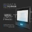 Slika V-TAC LED reflektor sa senzorom Samsung 30W 2340 lm 6400K IP65 crno kućište